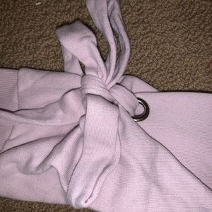 purple/pink tie sweater